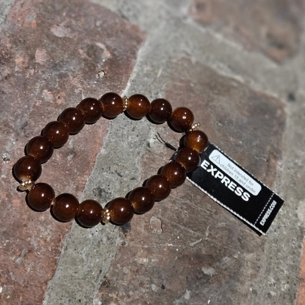 Express Genuine Stone Round Beads Stretch Bracelet ~ Bohemian Cottagecore Casual